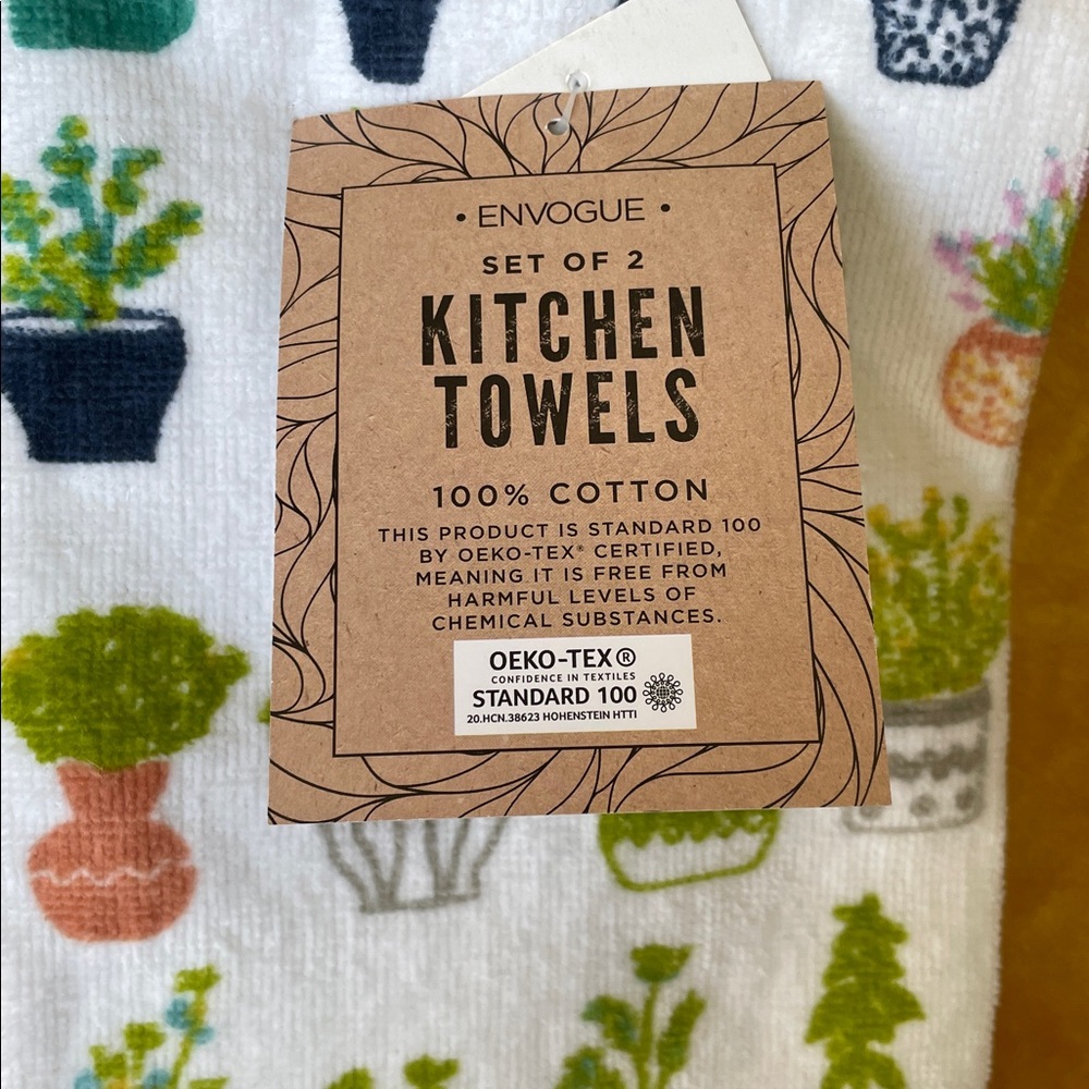 Envogue Colorful Plant Design Kitchen Towels - Picture 3 of 4